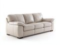 3 Sitzer Sofas mit Bezug in Lederoptik 215 x 92 x 88 cm - Beige-Dunkelbraun - Gepolstertes Komfortdesign für das Wohnzimmer
