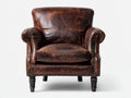 Sessel Lederoptik 110x88x82 cm - Antikbraun Schwarz - Chesterfield Stil mit Rollarmlehnen
