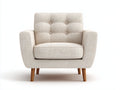 Sessel Strukturstoff 105x82x78 cm - Creme Naturfarben - modern mit Knopfheftung