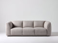 3 Sitzer Sofas mit strukturiertem Stoffbezug 218 x 94 x 78 cm - Hellbeige-Schwarz - Abgerundetes Design für das Wohnzimmer