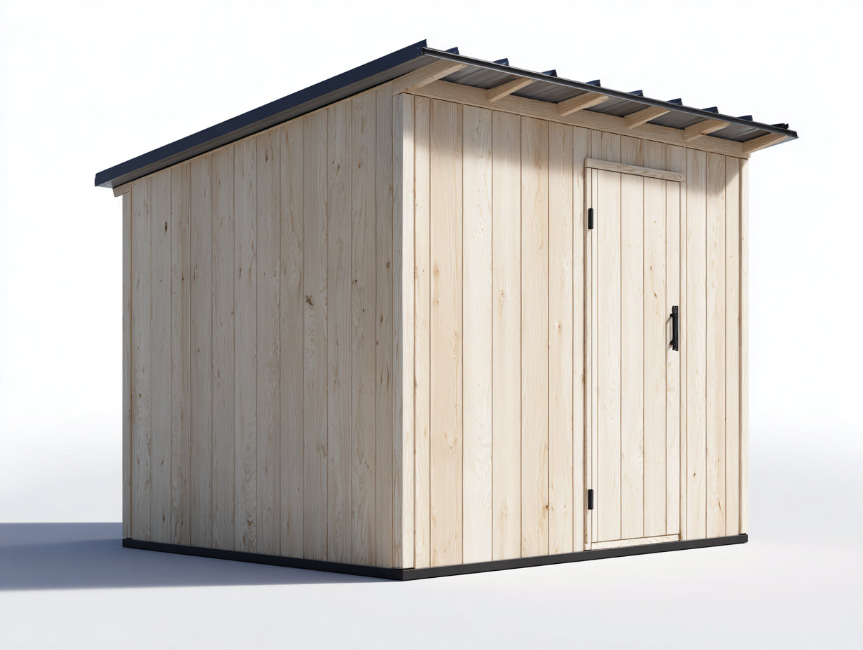 Gartenhäuser aus Holz 200 x 180 x 230 cm - Natur-Anthrazit - Pultdach und Einzeltür für den Garten