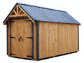Gartenhäuser aus Holz 280 x 220 x 245 cm - Naturbraun-Anthrazit-Schwarz - Satteldach und 2 Flügeltüren für Gartengeräte