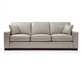3 Sitzer Sofas mit glattem Bezug 220 x 90 x 85 cm - Beige-Dunkelbraun - Geradliniges Design für das Wohnzimmer