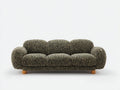 3 Sitzer Sofas Strukturstoff 230x92x78 cm - Dunkelgrün Schwarz - modern mit Rundarmlehnen