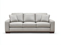 3 Sitzer Sofas aus Kunstleder 220 x 95 x 88 cm - Hellgrau-Dunkelbraun - Gepolstertes modernes Design