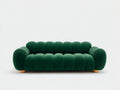 3 Sitzer Sofas aus Strukturstoff 230 x 98 x 80 cm - Dunkelgrün-Natur - Gepolstertes Wolkendesign